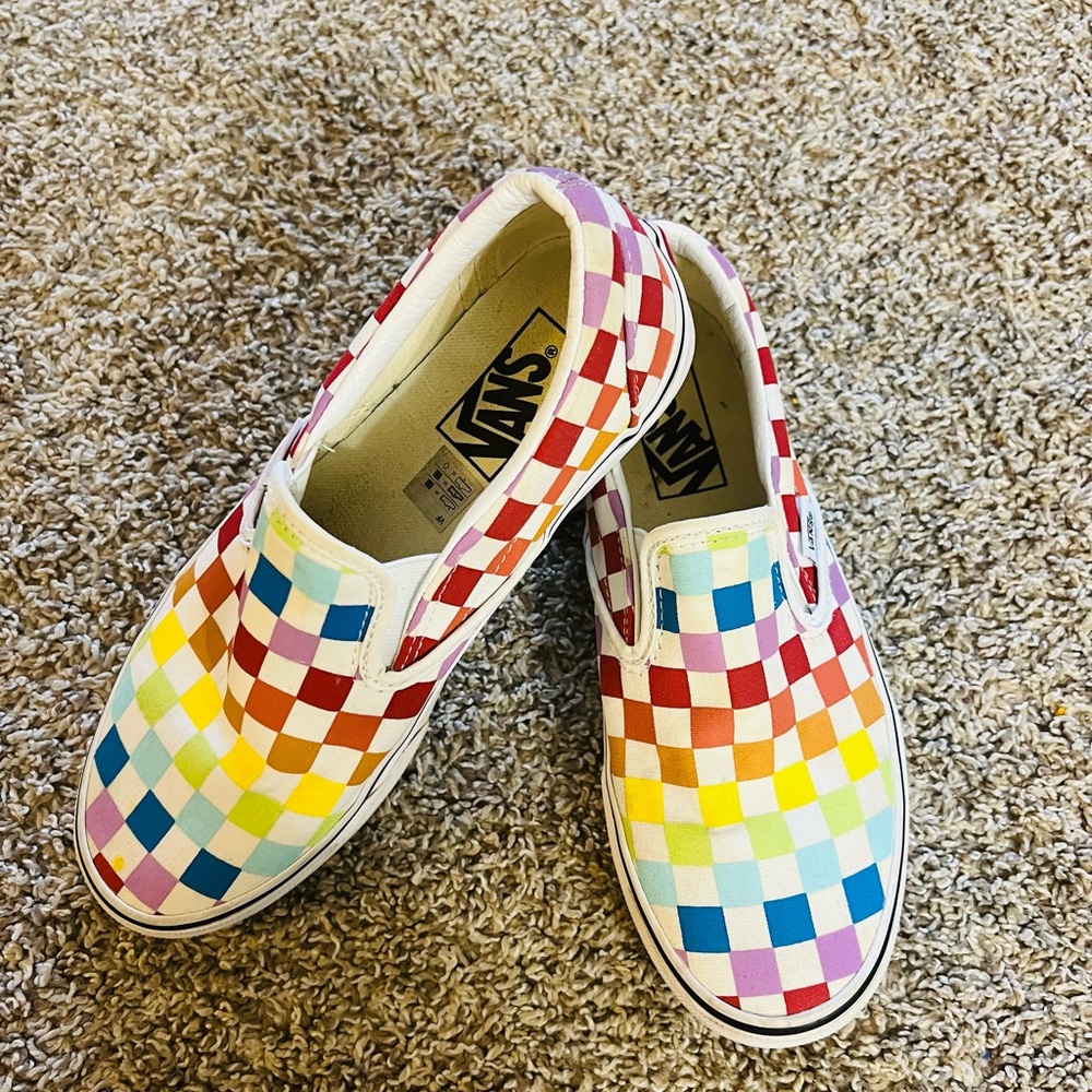 Vans rainbow slip-on size 6.5